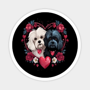 Maltese Couple Valentine Magnet